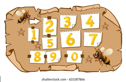 Counting numbers with bees illustration
