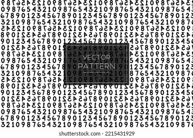 Counting numbers in black and white seamless vector pattern design. Suited for web, background, textile, and wrapping paper