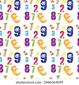 Counting Numbers Seamless Vector Pattern Design