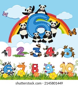 Counting numbers from zero to nine  illustration