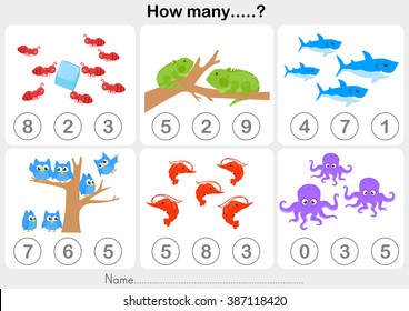 Counting object for kids - Education worksheet