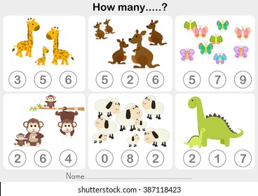 Counting Object For Kids - Education Worksheet