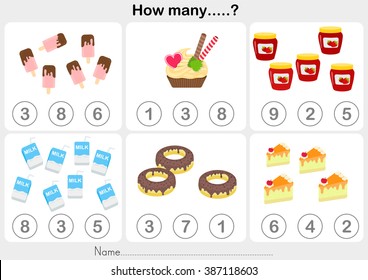 Counting Object For Kids - Education Worksheet