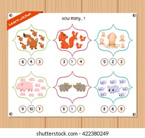 Counting object for kids - Education worksheet