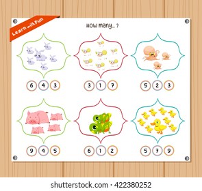 Counting object for kids - Education worksheet