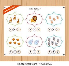Counting object for kids - Education worksheet