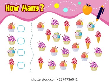 counting objects and food worksheet for kids
