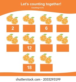 Counting Oranges Children Fruit Counting Math Stock Vector (Royalty ...