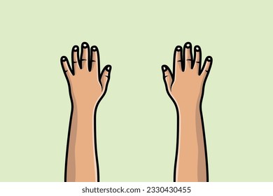 Counting People Hand vector illustration. People hand objects icon concept. Open palm showing number five vector design.