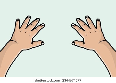 Counting People Hand vector illustration. People hand objects icon concept. Open palm showing number five vector design.