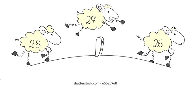 Counting sheep 1 - vector.