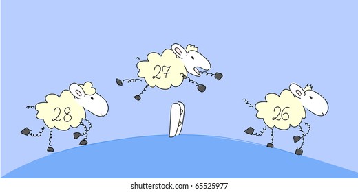 Counting sheep 2 - vector.