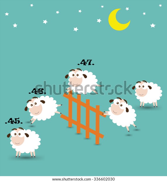 Counting Sheep Jumping Over Fence Stock Vector (Royalty Free) 336602030 ...