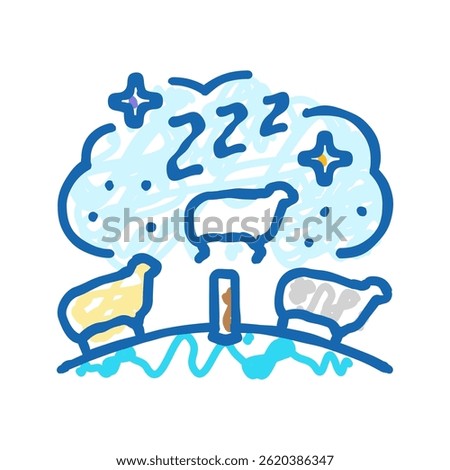 counting sheep sleep night doodle icon sketch vector. counting sheep sleep night sign. isolated symbol illustration