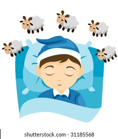 Counting Sheep - Vector