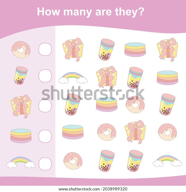 counting unicorn game children cute unicorn stock vector royalty free 2038989320