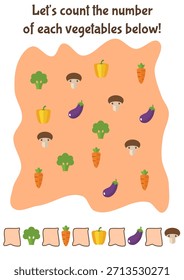 Juego de contar verduras Una actividad imprimible divertida y atractiva para mejorar las habilidades matemáticas tempranas