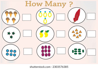 Contando la hoja de cálculo para niños. Juego educativo para los niños.