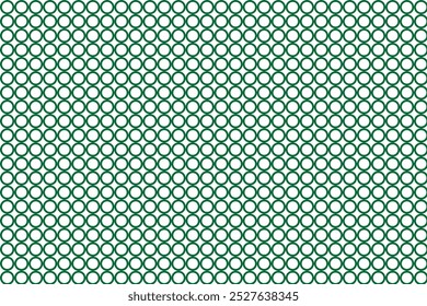 Inúmeros círculos de cor verde em um fundo branco. Cores da bandeira do Paquistão.