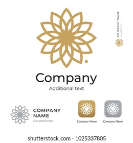 Countour Beauty Flower Logo. Modern Identity Brand Commercial and App Icon Symbol. Concept Set Template Vector