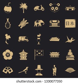Countries in Asia icons set. Simple set of 25 countries in asia vector icons for web for any design