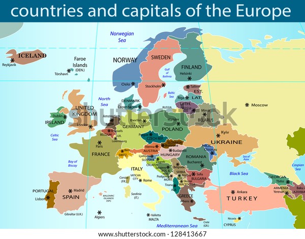 Lander Und Hauptstadte Europas Vektorgrafik Stock Vektorgrafik Lizenzfrei