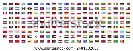 Countries flag big collection. Flags of every country vector set.