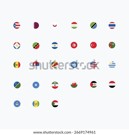 Countries flags collection set avatar 