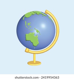 Countries Map of the World concept. Realistic 3d object cartoon style.