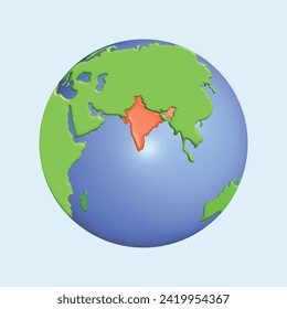 Countries Map of the World concept. Realistic 3d object cartoon style.