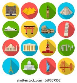 Countries set icons in flat style. Big collection of countries vector symbol stock illustration