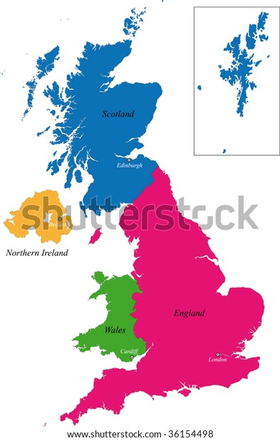 Countries United Kingdom Capital Cities Stock Vector (Royalty Free ...