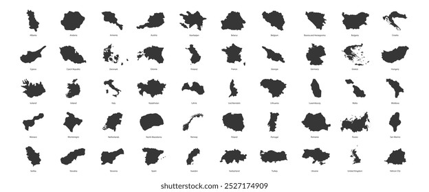 Countries in Western, Southern, Northern and Eastern Europe. Vector illustration