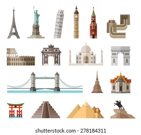 Countries Of The World Vector Logo Design Template. Architecture, Monument Or Landmark Icon.
