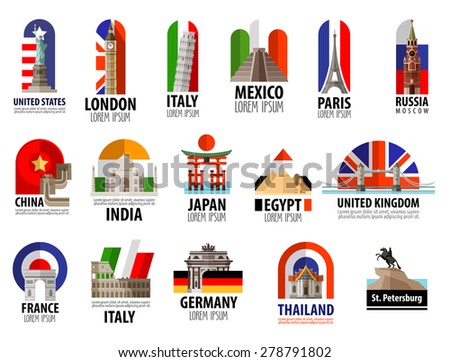 countries of the world vector logo design template. travel, journey or flag icon.