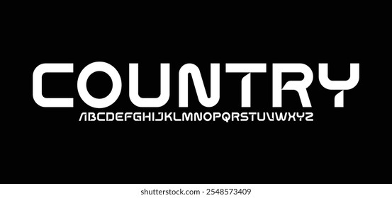 Country, Abstract technology science alphabet font. digital space typography vector illustration design