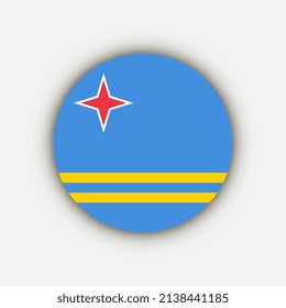 Country Aruba. Aruba flag. Vector illustration.