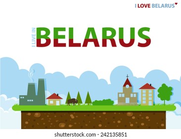 Country Belarus.   Vector EPS 10 illustration.