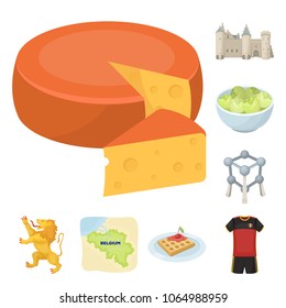 Country Belgium cartoon icons in set collection for design.Travel and attractions Belgium vector symbol stock web illustration.