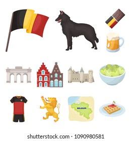 Country Belgium cartoon icons in set collection for design.Travel and attractions Belgium vector symbol stock web illustration.