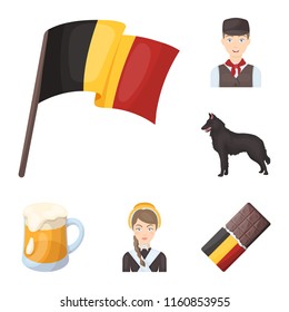 Country Belgium cartoon icons in set collection for design.Travel and attractions Belgium vector symbol stock web illustration.