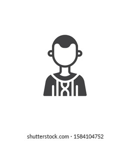 Country boy avatar vector icon. Male user filled flat sign for mobile concept and web design. Faceless man portrait glyph icon. Symbol, logo illustration. Vector graphics