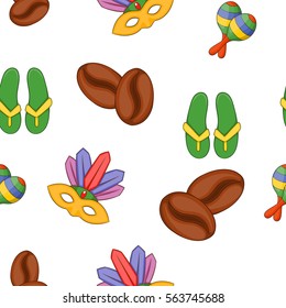 Country Brazil pattern. Cartoon illustration of country Brazil vector pattern for web