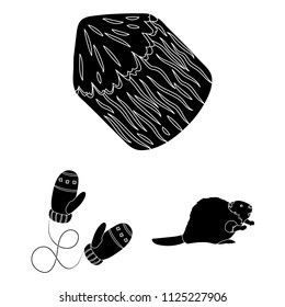 Country Canada black icons in set collection for design. Canada and landmark vector symbol stock web illustration.