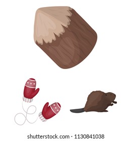 Country Canada cartoon icons in set collection for design. Canada and landmark vector symbol stock web illustration.