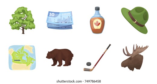 Country Canada icons in set collection for design. Canada and landmark vector symbol stock web illustration.