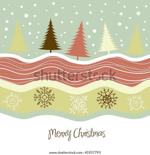 Country Christmas Card Stock Vector (Royalty Free) 41937793