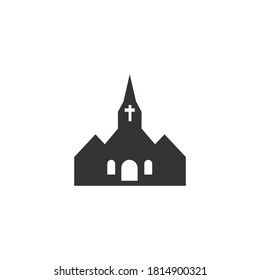 Country church silhouette vector, icon on a white background