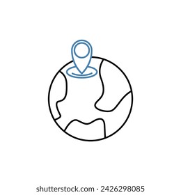 Symbol für die Landeskonzeptlinie. Einfache Elementdarstellung. Entwurf der Umrisssymbole des Landeskonzepts.