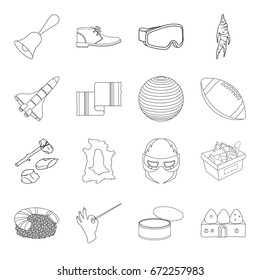 Country, crop, maintenance and other web icon in outline style.Medicine, game, building icons in set collection.